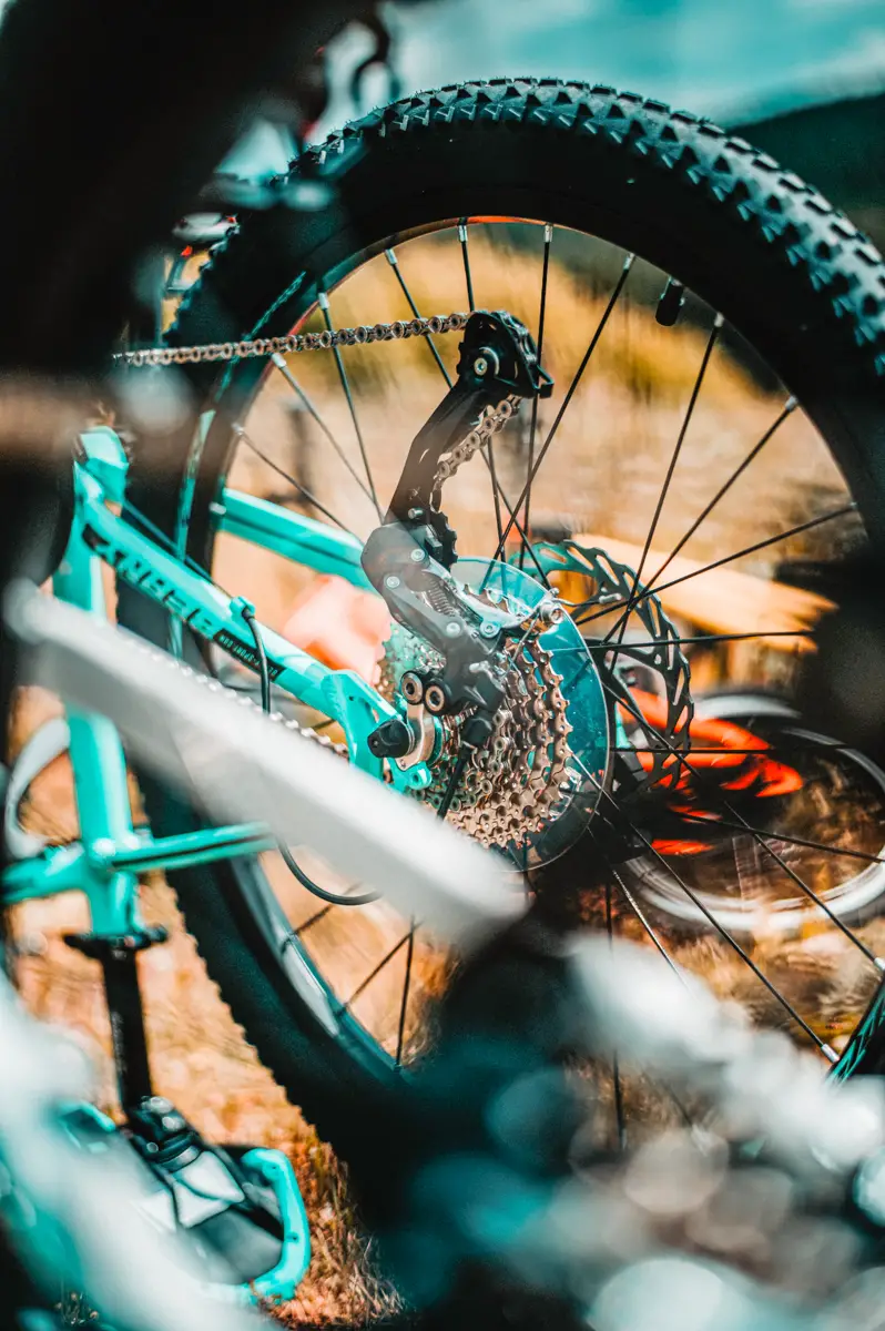 Close up of mountain bike tire