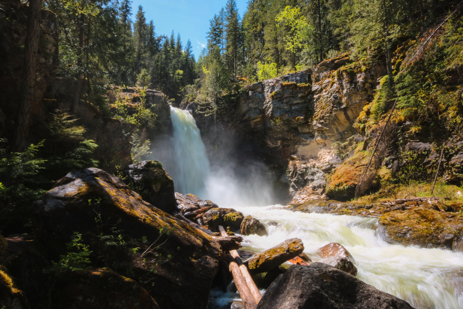Sutherland Falls in Blanket Creek Provincial Park near Revelstoke