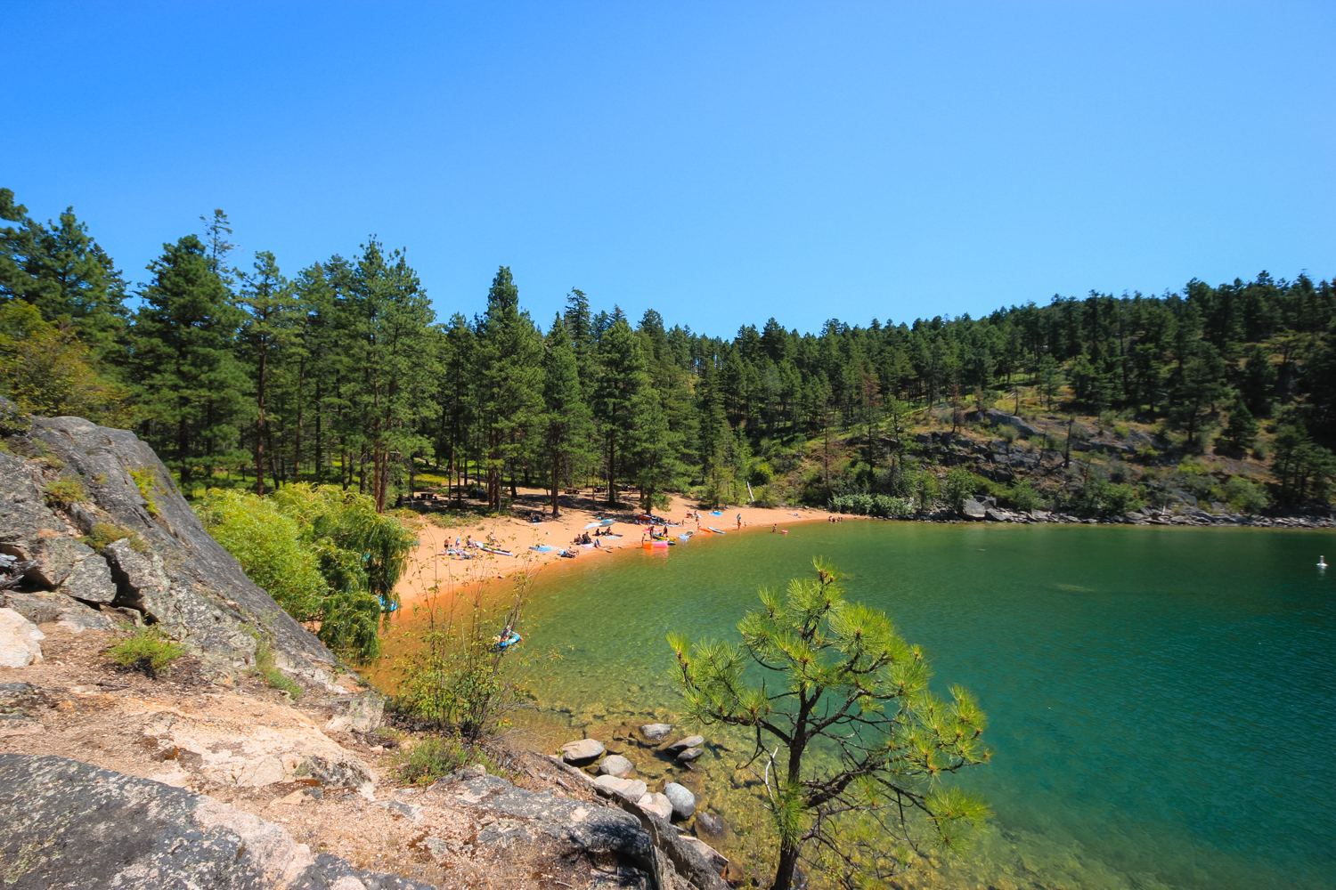 View of the sandy beach at South Bay in Ellison