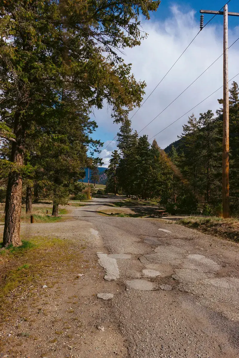 Road through a campground