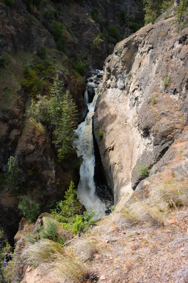 Bear Creek waterfall in a canyon