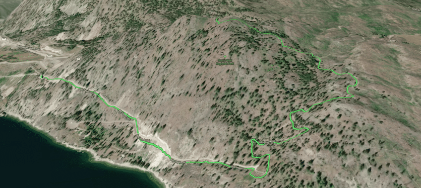 3D map of the Goat's Peak hike in West Kelowna.