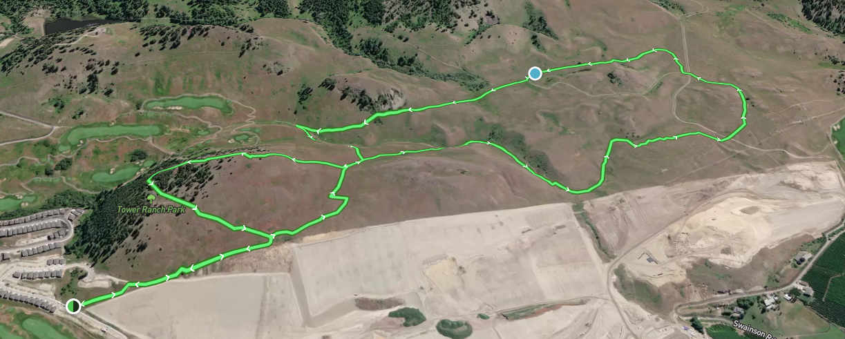 3D map of the Hoodoo hike at Black Mountain Regional Park in Kelowna.