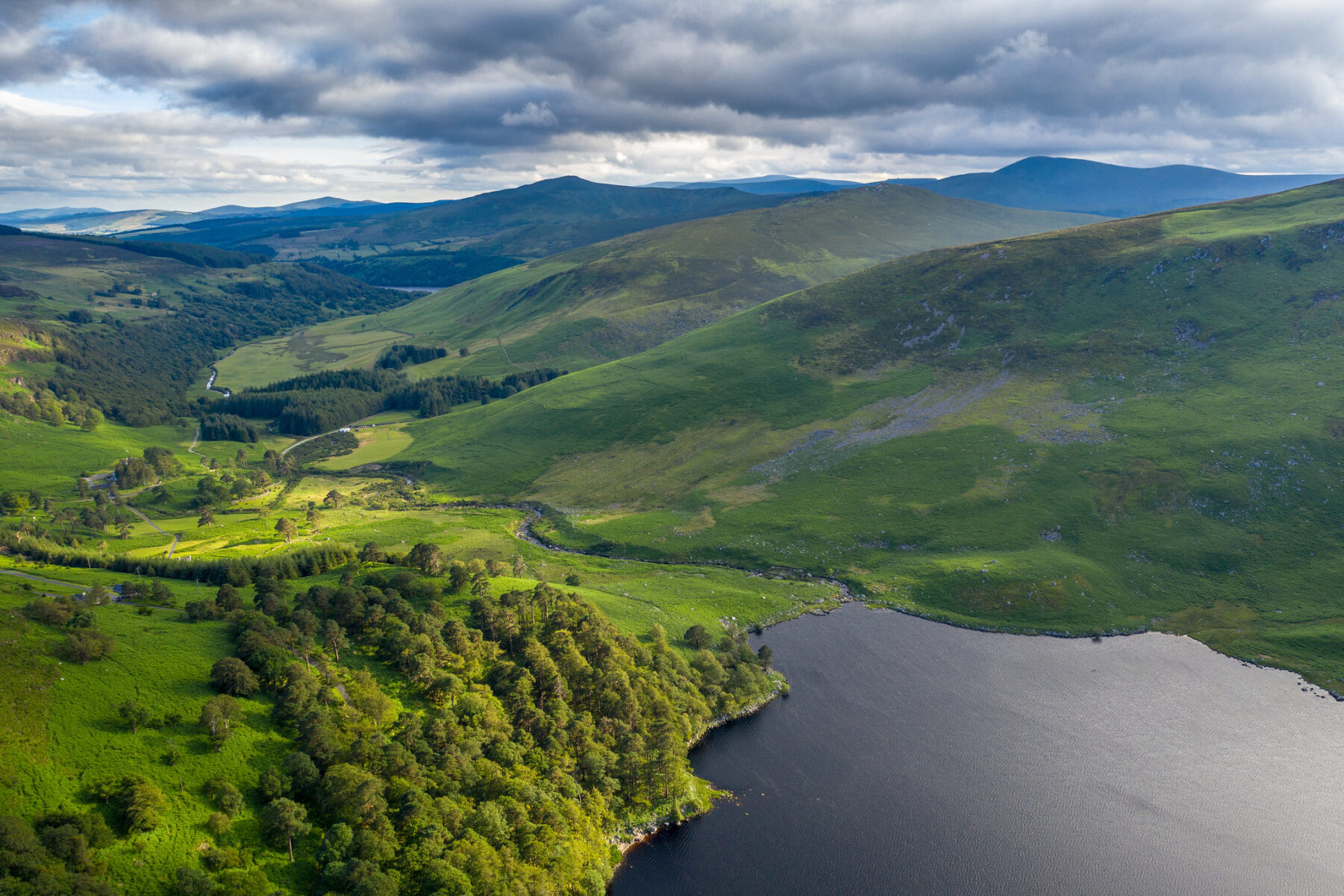 Aerial photo of Lough Tay.