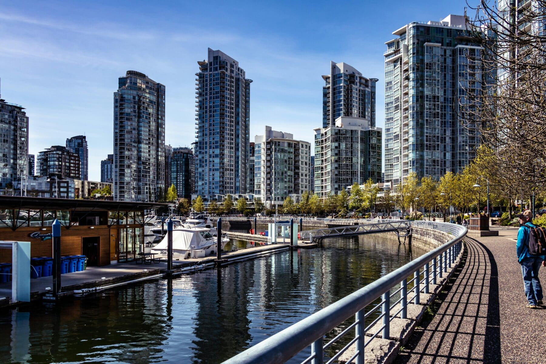 Waterfront walk looking towards downtown Vancouver.